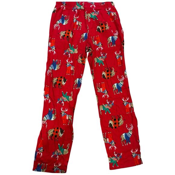 Old Navy Holiday Reindeer Pajama Flannel Pants Medium Ski Sweater Buffalo Herd - Picture 2 of 6